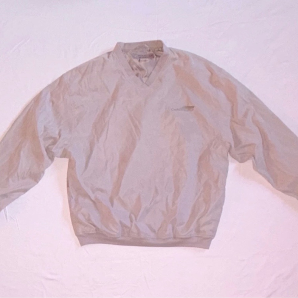 Colorado Timberline Beige V-Neck Windbreaker Jacket Embroidered Men's L